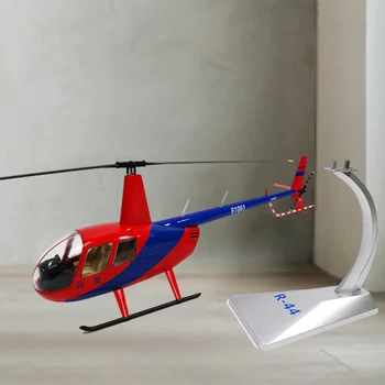1:32 Мащаб ROBINSON R44 Хеликоптер, Лят Под Налягане Модел на Самолет с Поставка за Дисплея Начало Декор
