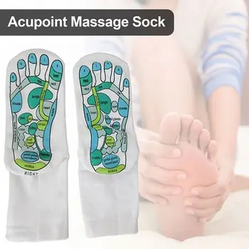1 Чифт Пълни Английски Илюстрации Чорапи за акупресура Физиотерапевтический Масаж Облекчава Умората на Краката Рефлексологические Чорапи Чорапи за краката
