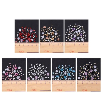 1 бр. набор от 3D Кристали за нокти Камъни Смесени Цветни Стикери за дизайн, направи си САМ, с извити кристали Пинсета за нокти Декорации за нокти