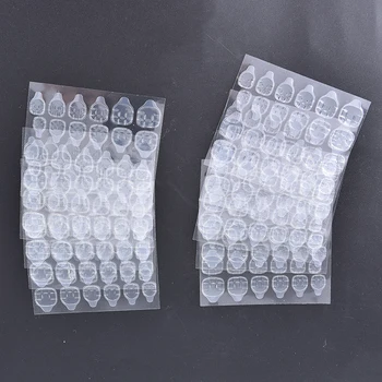 10 листа/опаковка Прозрачни Двустранни Самозалепващи Ленти лепенки За Нокти Изкуство на Въздушната Върховете на Ноктите Инструменти за изграждане на Нокти Етикети