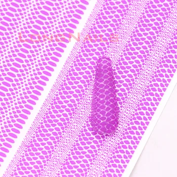 12*8,5 cm Неон Гореща Змия кожа 3D Стикери 1бр Флуоресцентни Модни Ярки Етикети от окото Питон Самозалепващи Стикери за нокти DIY 2021