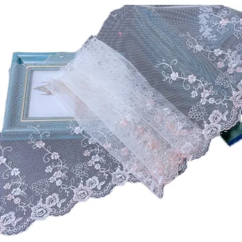 15 ярда Бродирани Флорални Дантелени ленти с покритие за домашен текстил Калъфи за мека мебел Покритие Mesh Апликация Шевна Лейси плат с Ширина 22 см