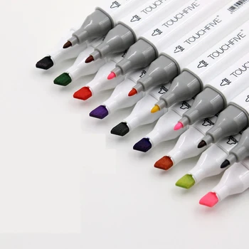 1БР TouchFive Допълнително 168 Цвята Маркери За Скици Набор от Цветни Маркери На Алкохолна Основа За Ученически Пособия За Рисуване