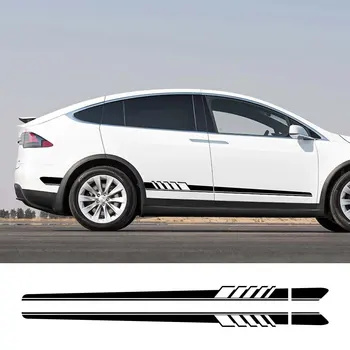 2 бр. Автомобилни дълги Стикери на страничните врати за Tesla, Модел S 3 X P100D Авто Винил фолио, Етикети за Подреждане на Аксесоари за Кола за тунинг на автомобили