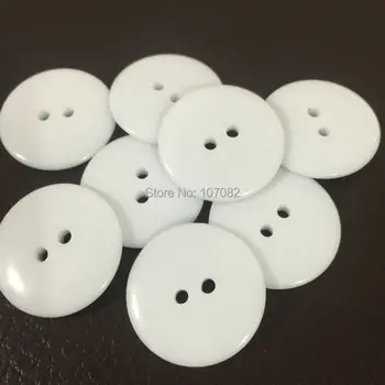 200шт 20 мм Бели Кръгли Копчета от смола, за шиене с 2 дупки, подходящ за Scrapbooking, Копчета за направата на картички