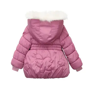 2019 Есенно-зимни топли якета за момичета Палта за сака, Якета за малки момичета Детски горна дреха с качулка Палто Детски дрехи 2-5 години