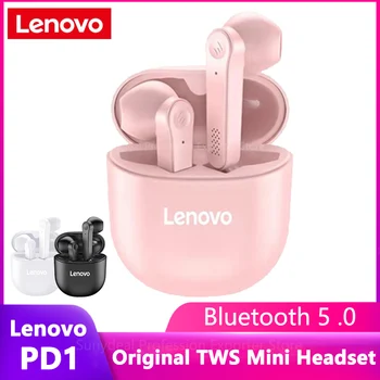 2021 Lenovo PD1 Bluetooth 5.0 Слушалки TWS Безжични Слушалки с докосване Слушалки в ушите Стерео Бас Музика на Слушалки с микрофон