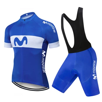 2021 Pro Team de ITALIA Колоездене Джърси Комплект MOVISTAR Велосипедна облекло Бързосъхнеща Велосипедна облекло за мъже Майо Кюлотт костюм