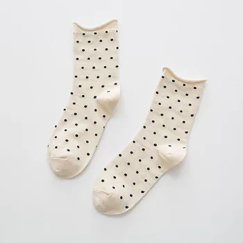 2021 Женствена рокля памучни чорапи за екипажа с хоризонтални точки Ежедневни чорапи с тръбите Harajuku Чорапи за глезените с Високо качество в Есенно-зимната мода