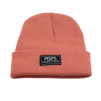 2021 Класически PEEPS Бродирана шапка с череп в Есенно-зимната вълна вязаная шапчица с черепи Шапки на открито Топла мъжка шапка с загнутым ръба