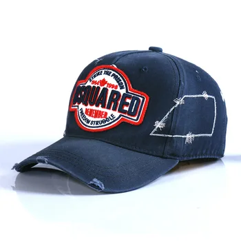 2021 Нова Бейзболна шапка DSQ2 За мъже и жени Ежедневни памучен бродерия Промытая шапка Tide Маркови шапки D13