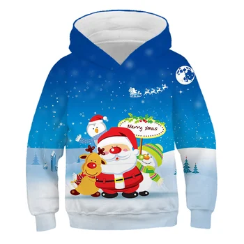 2021 Нова Коледна есенно - зимни дрехи Детски hoody Коледна ролева игра Hoody с качулка за момичета и момчета с дълъг ръкав