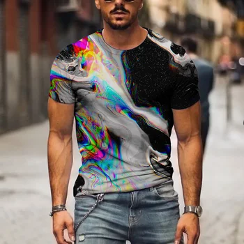2021 нови триизмерни графики тениски мъжки дрехи случайни топ забавна тениска с 3d-принтом лятна риза, с кръгло деколте градинска облекло
