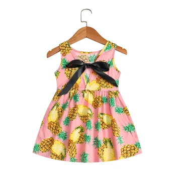 2022 Години на детски дрехи за деца без ръкави с цветен принтом Детско елегантна рокля Roupas Infantis Menina принцеса Рокля за момичета