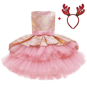 2022 Ново детско парти за момичета Сватбена Тюлевое дантелено Коледна рокля с пайети Елегантна вечерна рокля на Принцеса за деца-тийнейджъри 10 години