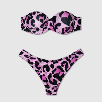 2022 Сексуално Леопардовое бикини с принтом Бански костюми за жени Бански повдигащ Бански Бразилски дамски летни плажни дрехи Biquini 3781