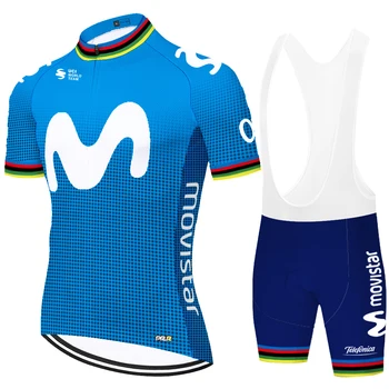 2022 комплект за колоезденето movistar за мъже байкерские шорти комплект летни бързо съхнещи ropa ciclismo hombre verano 20D гел тампон колоездене джърси за мъже