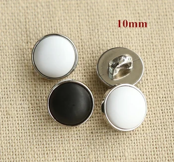 30 бр./лот Размер:10 мм Красиви копчета за риза, черна / бяла пуговица за шиене, Пуговица за DIY (ss-704)