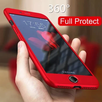360 Калъф за телефон с Пълно покритие за Samsung Galaxy A3 A5 A7 A8 J1 J2 J3 J7 J5 ACE Prime 2016 2017 С Капак От Закалено Стъкло