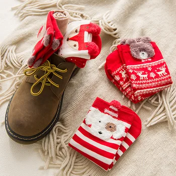 4 Чифта/лот Ежедневните Коледни чорапи с мультяшными животни дамски чорапи Памучни забавни чорапи Корейски сладки чорапи Коледни подаръци за жени