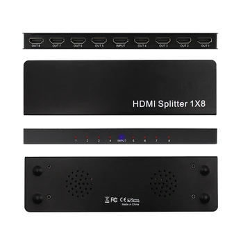 4K*2k 1x8, HDMI, 8-портов HDMI Видео Сплитер Аудио Усилвател Ретранслатор 3D 2160p от 1 до 8 Ученици 1x8 Сплитер HDMI Конвертор HDTV