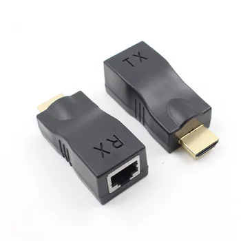 4K 3D HDMI 1.4 30-метров удължител за RJ45 Чрез мрежов адаптер Ethernet Cat 5e/6