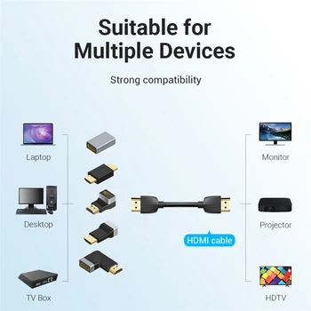 4K@60 Hz HDMI-съвместим адаптер 90 270 Градуса HDMI Конектор между мъжете и жените 4K HD Удължител За лаптоп HDTV TV Box Тенис на