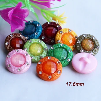 50 бр. 17,6 мм Цветни копчета с кристали за момичета Мис жилетка шифоновое палто копчета за коса декоративни аксесоари