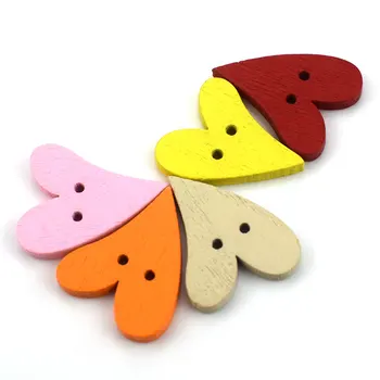 50 бр. Дървени копчета във формата на сърце за ръчно изработени дрехи за момичета направи си САМ Декор Scrapbooking Ръкоделие Занаят Шевни Аксесоари за дървени копчета