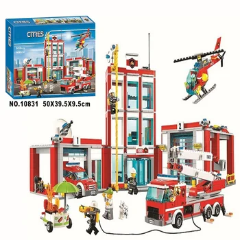 958шт Градска Серия 60110 Модел на Пожарната Градивен елемент Тухлена Играчка За Деца, Подарък За Рожден Ден 10831