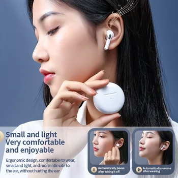 Air Pro 6 TWS Bluetooth V5.0 Слушалки Безжични Стерео Слушалки Спортни, Музикални Слушалки С Микрофон Слушалки За Телефони Xiaomi Iphone