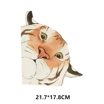 Animlal Кръпка САМ Модни Петна Железни Накладки Тигрови Котка Етикети за Дрехи Теплопередача Аксесоари за Облекло Модел