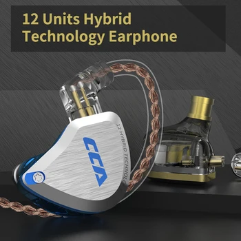 CCA C12 Метална Слушалка 5BA+1DD Хибридна Технология на 12 Единици HIFI Бас Жични Слушалки С Микрофон Шумоподавляющие тапи за уши
