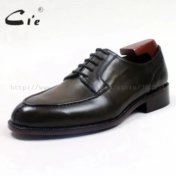Cie с кръгла пръсти по поръчка мъжки обувки са ръчно изработени от кожа, мъжки обувки goodyear прорезная бизнес работна офис телешка кожа върху плоска подметка D159