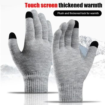 Crochet ръкавици с пълна пръст за мъже и жени, Студена зима Топли Ръкавици Топлинни Ветроупорен Ръкавици без пръсти и Ръкавици с сензорен екран за колоездене