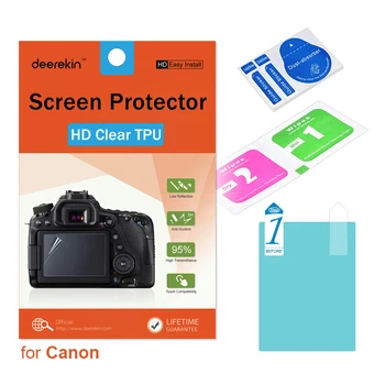 Deerekin HD Мек Протектор на екрана TPU с защитно фолио за Горната част на LCD панели за Canon EOS 6D Mark II / EOS R 6D / EOS 7D Mark II