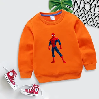 Disney Marvel spiderman са Детски Пуловер с качулка Есен и Пролет Момчета, Момичета, Детски Блузи Свободна яке с анимационни дъното Риза