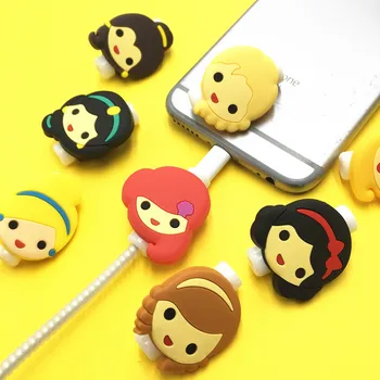 Disney Princess Кабел, Протектор, Зарядно Устройство, USB Кабел Моталка За Apple iPhone За Samsung Xiaomi Huawei Кабел Защита Украса