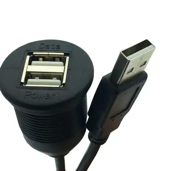 Dual port USB2.0 водоустойчив кабел 2USB Жена до USB2.0 Мъжки аудио разклонител арматурното табло на автомобила за автомобилната моторна лодка