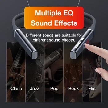 EARDECO 80 Часа Възпроизвеждане на Bluetooth Слушалки Тежки Бас Безжични Слушалки Стерео Слушалки за врата с Микрофон Магнитна карта TF Еквалайзер