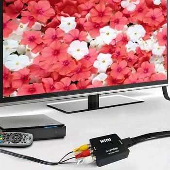 HD 1080P AV към HDMI-съвместим Конвертор Телевизионно възпроизвеждане на AV2 HDMI-съвместим Адаптер За PS3 PS4 DVD Xbox Проектор