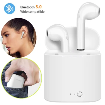 I7s Tws Bluetooth 5.0 Слушалки, Мини-Спортни Безжични стерео слушалки Слушалка със Зарядно Устройство за Микрофон Истински Музикални Слушалки