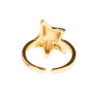 INS Y2K Цветен пръстен с емайла звезда За жени, Позлатените Пръстен за пръстите на Вечността, на Корейското Ново Модно Регулируем пръстен