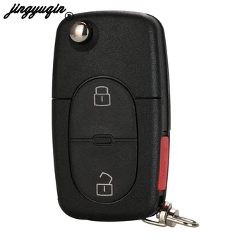 Jingyuqin Флип Дистанционно на Ключа на Автомобила Калъф за носене на Батерията CR1616 За VW Volkswagen Golf 4 5 6 Passat B5 B6 Поло, Бора Туран