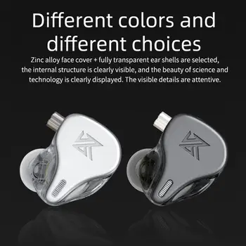 KZ DQ6 3DD Динамичен Кабелна Шумоподтискането в ухото Спортни HiFi слушалки с микрофон KZ EDX ZSN ZSX