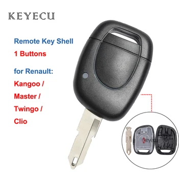 Keyecu Подмяна на Дистанционно на Ключа на Автомобила Корпус на Корпуса Рамка 1 Бутон за Renault Twingo, Clio, Kangoo Master С Празни Острие