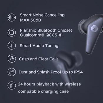 Libratone AIR+ 2 (2 - ро поколение) Тези Безжични слушалки-Активно намаляване на шума, Bluetooth 5.2, ушите с зарядно калъф