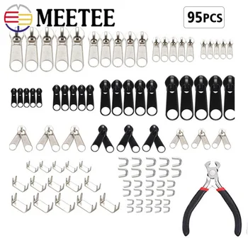 Meetee 5# Комплект за ремонт найлон цип, Смяна на ципове, Инструменти за монтаж чанти, Палатки, багаж, пододеяльника, с цип, Език за шиене