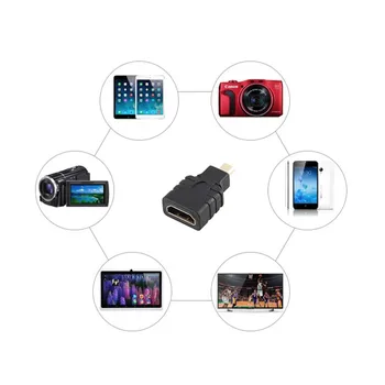 Micro HDMI-съвместим Конектор за мъже и жени, съвместими с HDMI Тип D Мъжки Златен Удължител, Адаптер Преобразувател Жак за HD TV Камери