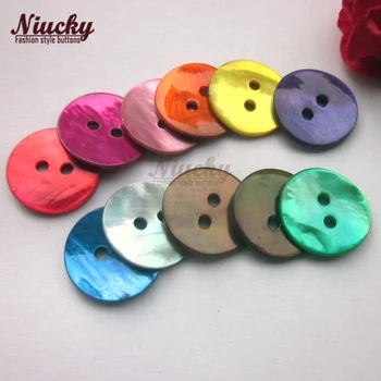 Niucky 11 мм / 15 мм и висококачествени цветни копчета от перламутровой мида с перла копчета за шиене или за украса S0101m-002